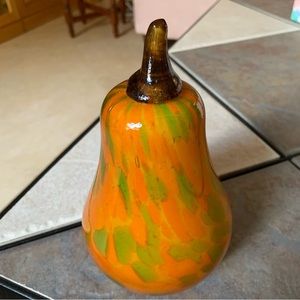 PIER 1‎ IMPORTS. Green/Orange Glass Pear